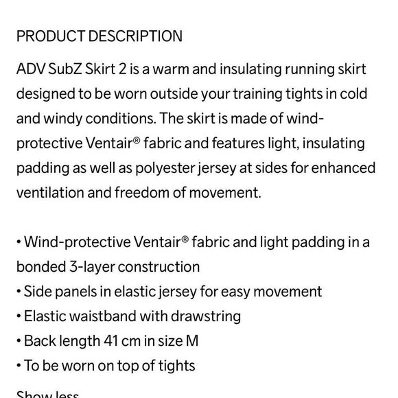 Craft ADV SubZ 2 Blue Insulated Outdoor  Athletic Performance Running Skirt - Picture 2 of 16